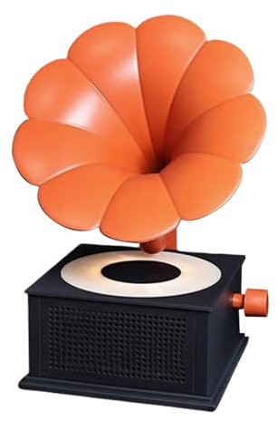 Generico Altoparlante Portatile | Altoparlante Grammofono - Cassa Stereo Senza Fili con 3 Modalità Luce per Esterno Camera da Casa Cucina