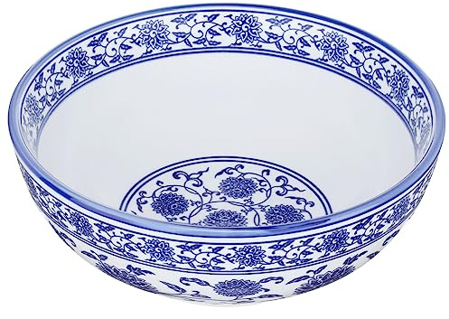 OUNONA Bol à Ramen Chinois 7 Pouces en Céramique Bleu Blanc Bol de Soupe et Riz Vaisselle Traditionnelle pour Maison et Restaurant Pratique et Élégant