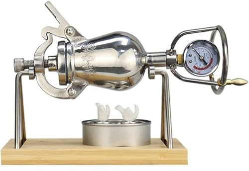 Presión Palomitero China, 304 Acero Inoxidable MáQuina para Hacer Palomitas de MaíZ Con bolsa de Algodón y Manómetro para Reuniones Familiares y Acampadas(520ml)