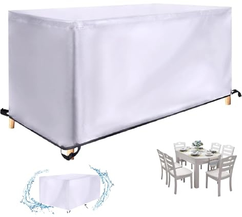 Cubierta para muebles de jardín resistente al agua, 80 x 40 x 40 cm/largo x ancho x alto, lona multitamaño, para mesas de jardín, resistente al invierno, resistente al polvo, anti-UV, rectangular