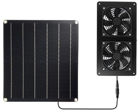 ZJchao Ventilatore Ad Energia Solare, Ventilatore da Finestra 2 * 3W Efficienza DC 12V Ventilatori Solare da Soffitta con Cavo On/off da 3 Metri per Gabbie per Animali Domestici Capannoni da Cortile