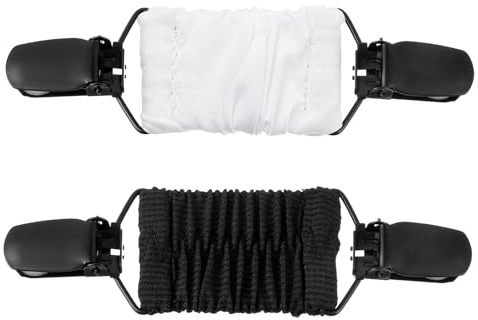 Tweruna 2Pcs Dress Clips Back Cinch, Elastic Waist Cincher Clip for Tightening Clothes, Adjustable Collar Clips for Shawls, Cardigan, Shirt, Sweaters, Black, White