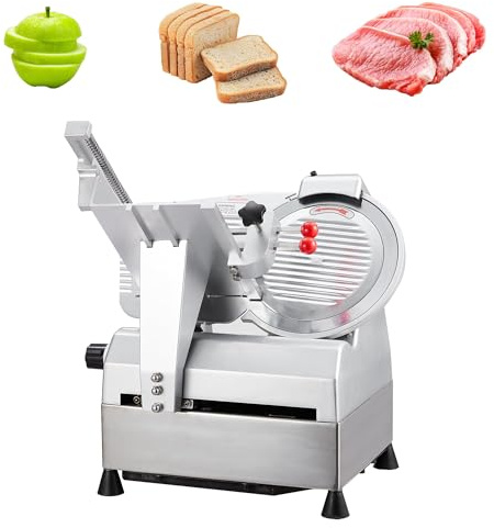12 Automatic Meat Cutter, Electric Meat Slicer Machine for Home & Commercial Use, 800W Deli Slicer with Adjustable Thickness, Alloy Steel Blade, Built-in Sharpener, Thin Meat, Cheese, Bread