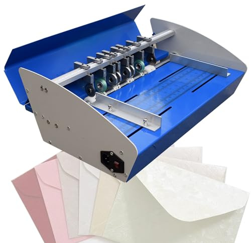 Quixnova Máquina plegadora eléctrica de 460 mm/520 mm, máquina plegadora de Papel, plegadora con sangría Ajustable para Archivos, Fotos, menús, Sobres y Tickets 520mm