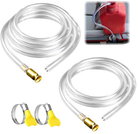 XHYASD 2 stycken skakslang bensin, 2 m och 3 m självsugande skakpump PVC antistatisk, säker pumpslang sifon för bränsle diesel vatten och trädgård