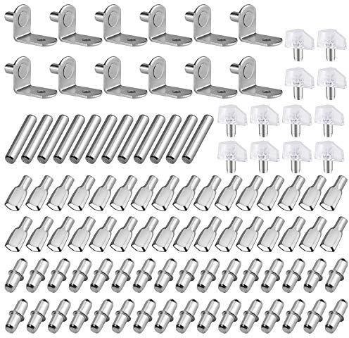 Clavijas de Soporte de Estante Clavijas de Estante de Metal 5 Estilos Alfileres para Muebles Gabinete Armario Repisa 5mm 100 Piezas