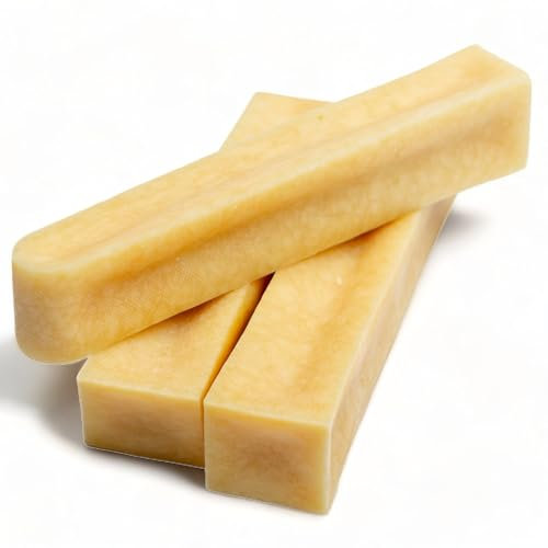 Dilecti Natürliche Käse Kauknochen für Hunde - Sehr Schmackhafte, Harte und Haltbare Natürliche Kauknochen Werden Ihren Hund für Eine Weile Beschäftigen. (Größe M, 3er-Pack)