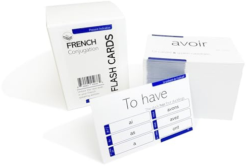 200 Cartes de Conjugation Verbe Français - Exemples complets en Français et en Anglais