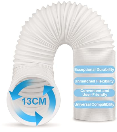 Tubo Climatizzatore Portatile, Flessibile In Pvc, Diametro 130 mm/150mm, Lunghezza 1,5/2/ 3metri, Perfetto Per Impianti Di Climatizzazione, Asciugatrici E Cappe Aspiranti(Φ13cm / L 1,5M)