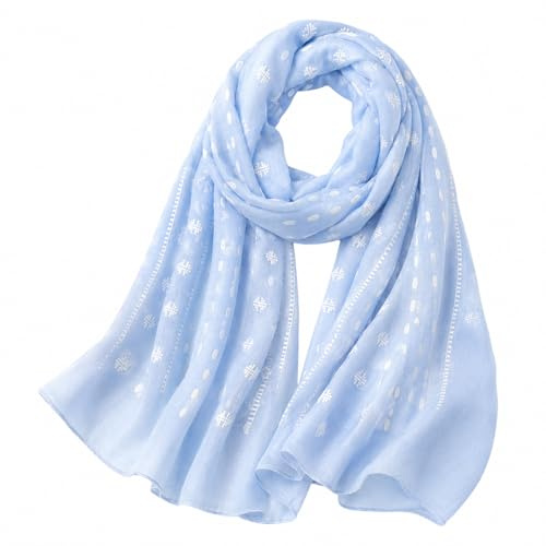 MAIRY Halstuch Damen Floral Schals Mode Muster Blaue Übergroßer Stola Tücher Mit Fransen Lang Schals Deckenschal