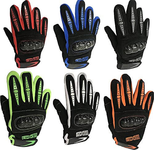EDGE STORM KIDS MOTOCROSS GLOVES - Motorcycle Childrens Off-road Mx Sports Quad Enduro Dirt Bike Kart Trials MTB BMX Race Junior Gloves