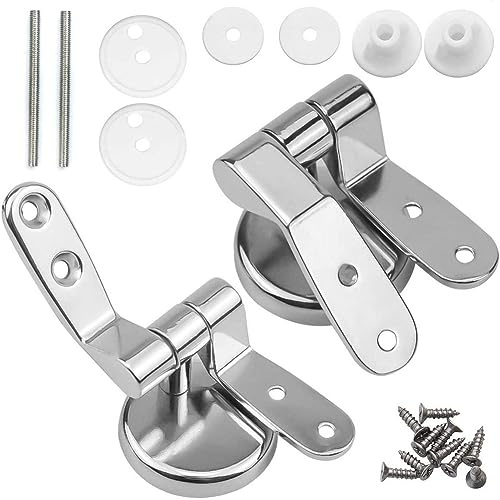2 Pack Universal WC-Sitz-Scharniere, Legierung, WC-Sitzbeschläge, Ersatz-Scharnier für die meisten WC-Sitze, WC-Sitz-Zubehör-Scharniere mit Schraubenmuttern