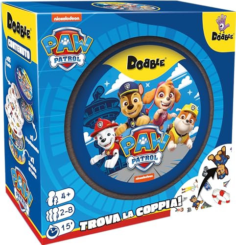 Asmodee - Dobble: Paw Patrol, Jeu de Cartes Amusant pour Toute la Famille, Eco-Sleeve, 2-8 Joueurs, 4+ Ans, édition en Italien