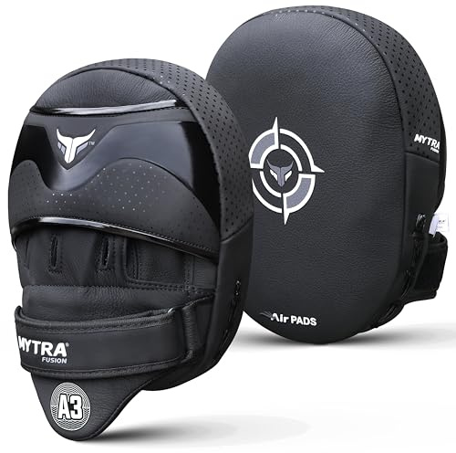 Mytra Fusion pratzen Boxen Echtleder pratzen für MMA Muay Thai Training und Kampfsport Box pratzen Kickboxen pratzen und handpratzen mit Paar