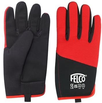 FELCO Model 704 High Cut Resistant Gloves - Large Synthetic Leather Mesh Lined Cut Resistant Prevents Risk of Cuts Gardening Pruning Horticultural Snipping Florestry Foristry