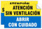 Pack de 2 Pegatinas Homologadas Atención Sin Ventilación - Abrir Con Cuidado 28x18 cm Vinilo de Alta Adherencia para Señalización en Vehículos de Transporte de Gases (28x18 cm)