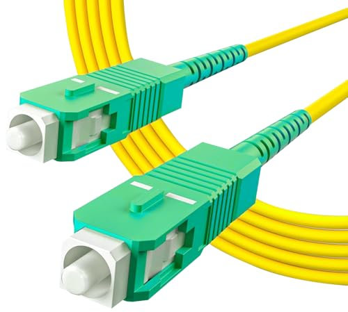 10Gtek SC/APC a SC/APC Cavo Fibra Ottica 10-meter, 9/125 Monomodale, Compatibile con TIM Fibra, Vodafone Fibra, Wind Fibra e Tre Fibra