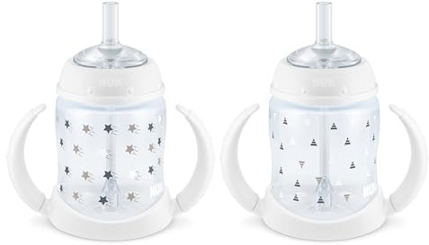 NUK Learner Straw Cup, 5oz, 2-Pack - Toddler Sippy Cup with Soft Straw for Easy Drinking, Suitable for Ages 6 Months and Up, Timeless Collection