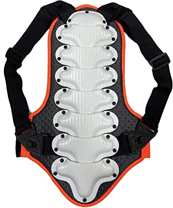 YEJBBUC Paraschiena per bambini, per motocross, per equitazione, discesa, S, colore: bianco, Bianco L, 8