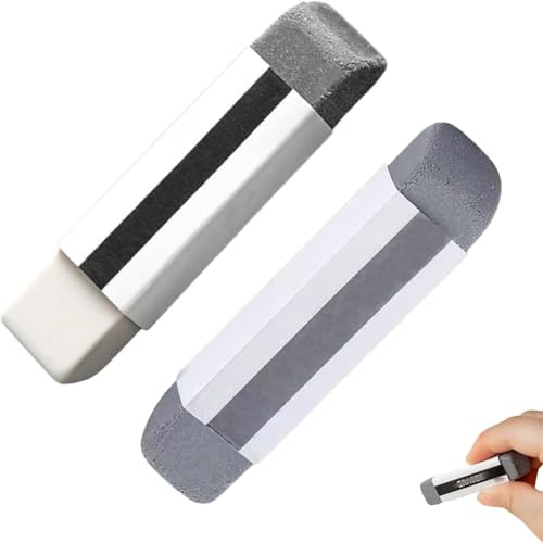 2 Pcs Natural Rubbers Erasers Ink Eraser, Sand Fountain Pen Rubber for Ink/Pencil, Erasers and School Office Correction Supplies for Ball-Point Pen Double Head Remover(1 Full Sand and 1 Half Sand)