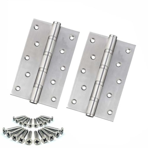 Euro Tische Scharniere Klappbar Edelstahl für Innen und Außenbereich, Klavierband Scharnier für Türen, Fenster und Schranktür, 2 Stück (1 Packung) 125x73x2mm