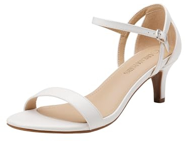 DREAM PAIRS Women's Fashion and Comfort Stilettos Open Toe Pump Heel Sandals LEXII,Size 5,White/pu,LEXII