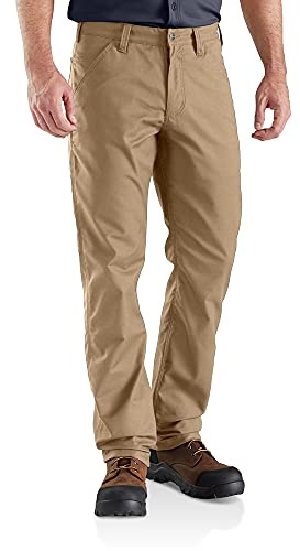 Carhartt Pantaloni Da Lavoro In Cotone Canvas, Vestibilità Comoda, Serie Rugged Professional, Con Elasticità Extra Rugged Flex, Uomo, Marrone (Cachi scuro), 38W / 36L