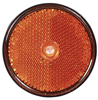 OROK - Catadioptre Rond à Fixer (Trou Central) / Réflecteur Rond, cataphote - Coloris : Orange - Diamètre : 60mm - Forme : Ronde - 1 pièce - Accessoires universels pour remorque