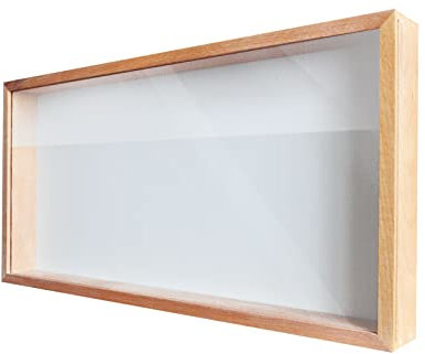 Demiriola' Tiefe-r 3D BILDERRAHMEN | 50 x 25 x 5 cm | Holz / Glas (Acryl), Buche Natur | Vitrine Schaukasten | zum befüllen groß | Patentiert…