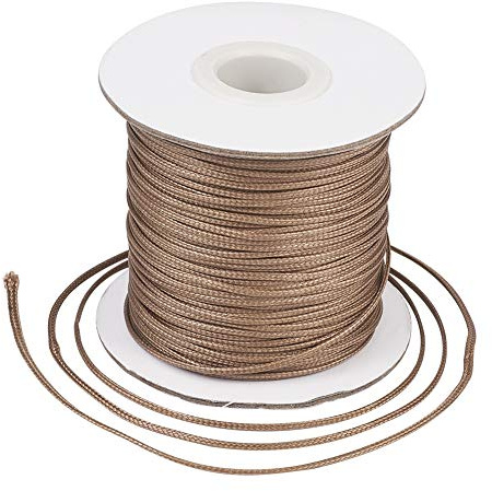 Craftdady 85 yard/rulle 1 mm rund vaxad polyestertråd pärlsnöre för smyckestillverkning, kamel