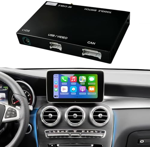 Road Top CarPlay Modul für Mercedes NTG5, Wireless CarPlay Android Auto | Für Mercedes Benz C W205/GLC X253 C350E, GLC250, GLC300, C63 AMG 2015–2018 Jahr mit NTG5.0, Navigation, MirrorLink