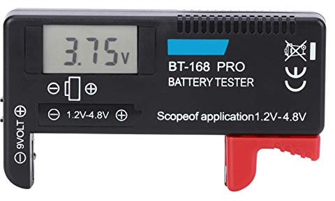 ASHATA Digitaler Batterietester, tragbarer digitaler LCD-Batterietester 1,2 V - 4,8 V Batterieprüfer Voltprüfer für kleine Batterien Knopfzelle