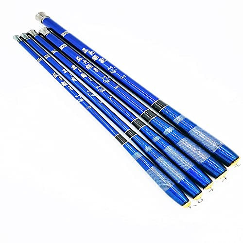 LUOSHUAI Stipprute Kohlefaser-Hand Angelpol Teleskop-Angelrute Superlicht hart 1. 8M / 2,1 M / 2,4 M / 2,7 M / 3,0M / 3,6 M / 4,5M Strömungsstange Angelrute (Color : Blue, Length : 1.8 m)