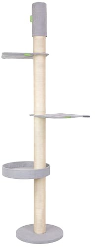 Kratzbaumland Designer-Kratzbaum Q55-Plus Deckenspanner (versch. Größen)(235-245 cm)(Seilfarbe Natur)