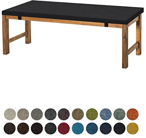 Aselbia Bankauflage Sitzkissen 140X50X5CM,Waschbare Rutschfestes Bankkissen Sitzauflage Bequeme Bankpolster für Bank, Fensterbank, Gartenmöbel, Terrasse, Drinnen,Schwarz