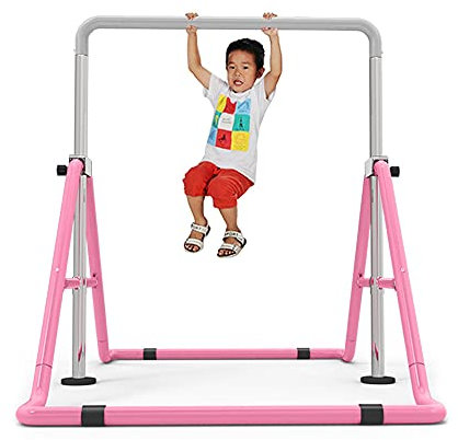 OUKANING Kinder Gymnastikstange Multifunktions Horizontale Trainingsstange Erweiterbare Gymnastik Turnreck bis 100kg belastbar