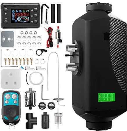 1inchome Chauffage autonome soufflant 12 V diesel 2 kW/5 kW/8 kW avec silencieux, interrupteur LCD et télécommande pour voiture, camping-car, bateau, camion