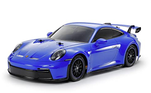 Tamiya 58712 1:10 RC Porsche 911 GT3 (992) TT-02 - ferngesteuertes Auto, Fahrzeug, Modellbau, Zusammenbauen, Hobby, RC Bausatz, unlackiert, Dark Gun Metal