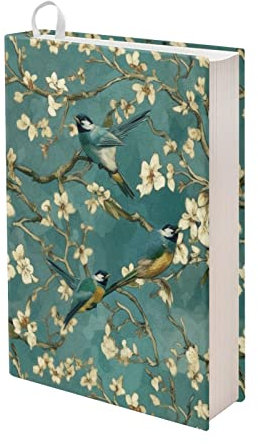 Kuiaobaty Vintage Birds Buchhülle für Bibel, Türkis, dehnbar, Notizbuch, Buchschutztuch