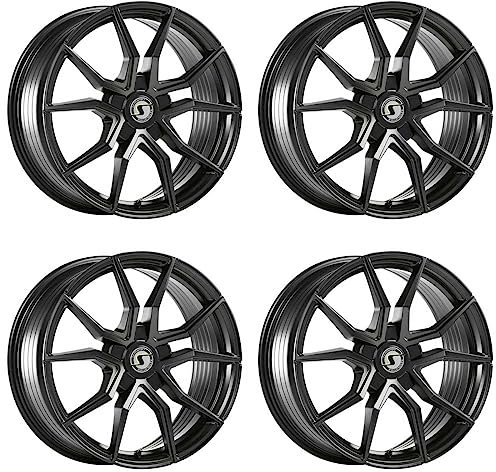 4x Schmidt Felgen Drago 8.5Jx19 ET40 5x112 SatinBlack kompatibel mit Mercedes AMG C-Klasse W206 C43 Typ R2CS (T-Modell), CLA 45 AMG Ty