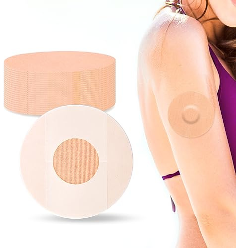 YOUSHARES Patchs Freestyle Libre 2 & 1, Lot de 20 Pansements Patchs Autocollant pour Capteur Freestyle Libre 2 & 1, Protection Capteur Freestyle Pansement Piscine Étanche Doux pour la Peau Beige