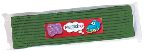 Plasticine One Colour Slab 400g - Green #08, Modelling Clay for Professional Animators and Model Makers, Easy to Shape and Mould, Make Sculptures, Models and Stop-Motion Animations