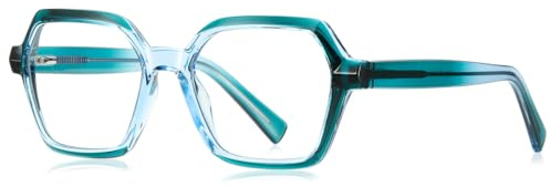 kachawoo Blaues Licht Filter Gläser ohne Rezept TR90 Quadratische Gläser Rahmen Frauen Große Brillen Hexagon