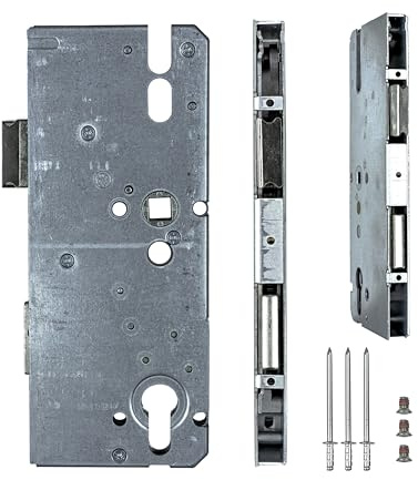 Serrure de réparation KFV 8092 | Serrure à mortaiser pour rénovation, pour verrouillages multipoints - Boîtier de serrure pour réparation ou remise en état | Entraxe 92 mm, profondeur du carré 55 mm