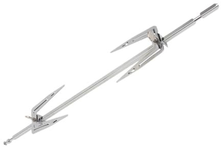 PRETYZOOM Rotating Turkey Fork BBQ Grill Rack 28cm Stainless Steel Meat Spit Rod for Oven Roast Chicken Kitchen Cooking Tools Screws