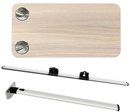 TRUNXUCL Wandklapptisch, Wandtisch Klappbar Wohnmobil Tisch mit 2 Tassenfächern, für die Installation im Innen Oder Außenbereich, Klapptisch Outdoor für Reisen, Camping, Picknick (Color : Grau)