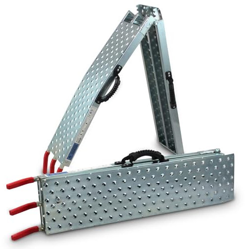 Bituxx 2X Auffahrrampe Verladerampe Quadrampe Motorradrampe Klappbar Stahl bis 400kg Länge 1,76m