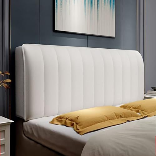 Rackbone Antifouling/verschleißfest/atmungsaktiv Bett Kopfteil Bezug - All Inclusive Dekoration Bett Kopfteil, Schlafzimmer Streifen Dekoration (Weiß, 210cm)
