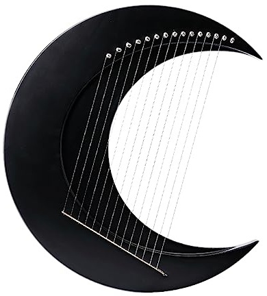 15-saitige Leier in Halbmondform, C-Tonart-Harfe, tragbare Leier, Stahldrahtsaiten, Mini-Saiteninstrument