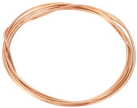 sourcing map 1 Rolls 12 Gauge Soft Copper Wire 6 Feet, 99.9% Solid Pure Bare Copper Wire for Electroculture Gardening, Jewelry Making, Beading DIY Craft